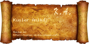 Kusler Anikó névjegykártya